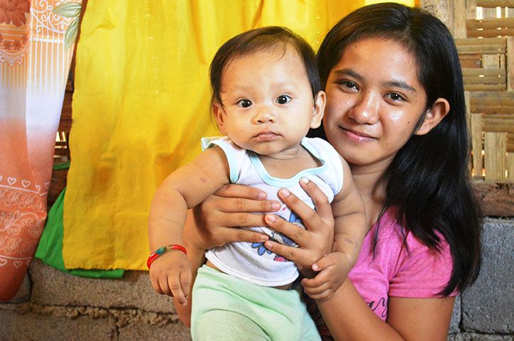 Woman holding baby