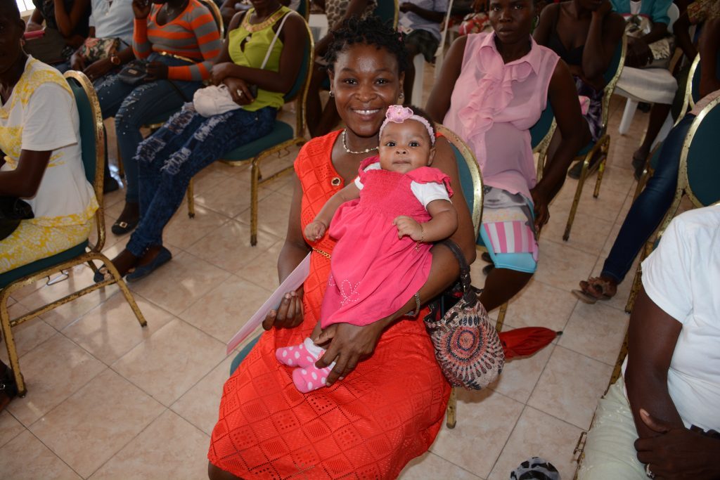 Woman holding baby