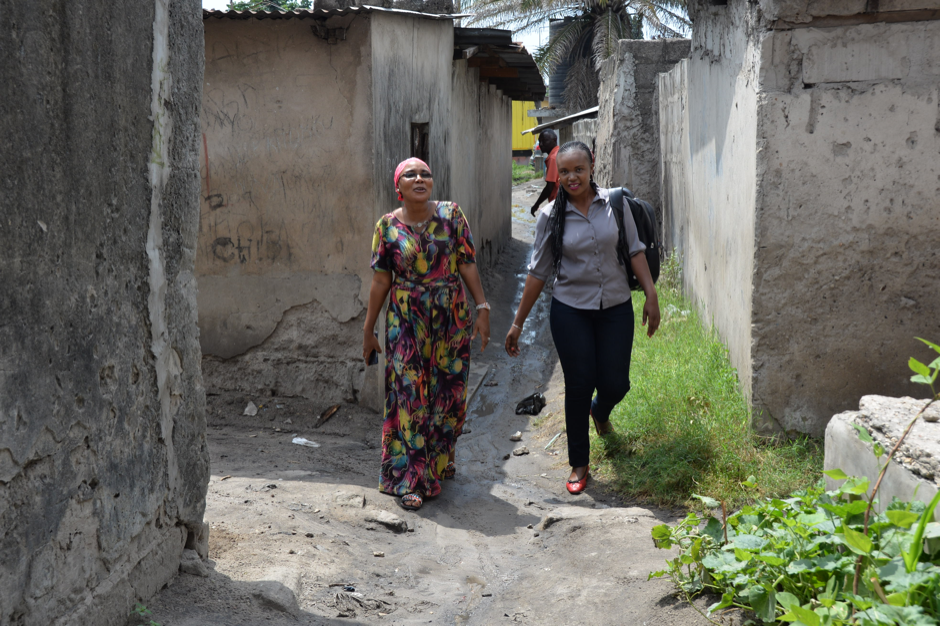 Two women walking