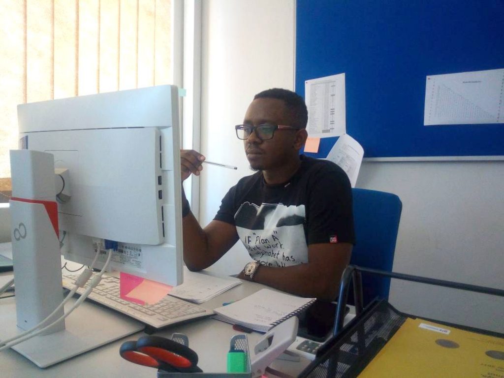 Man sitting at computer