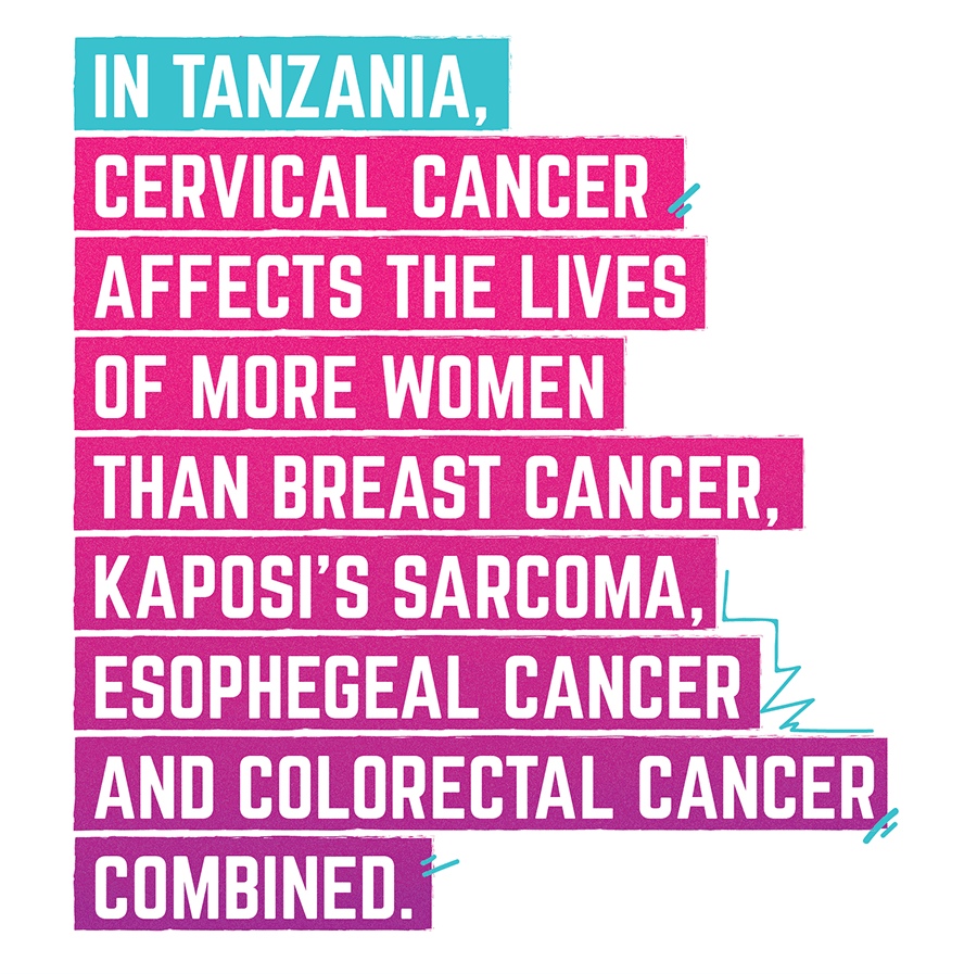 In Tanzania, cervical cancer affects the lives of more women than breast cancer, Kaposi's sarcoma, esophageal cancer and colorectal cancer combined.