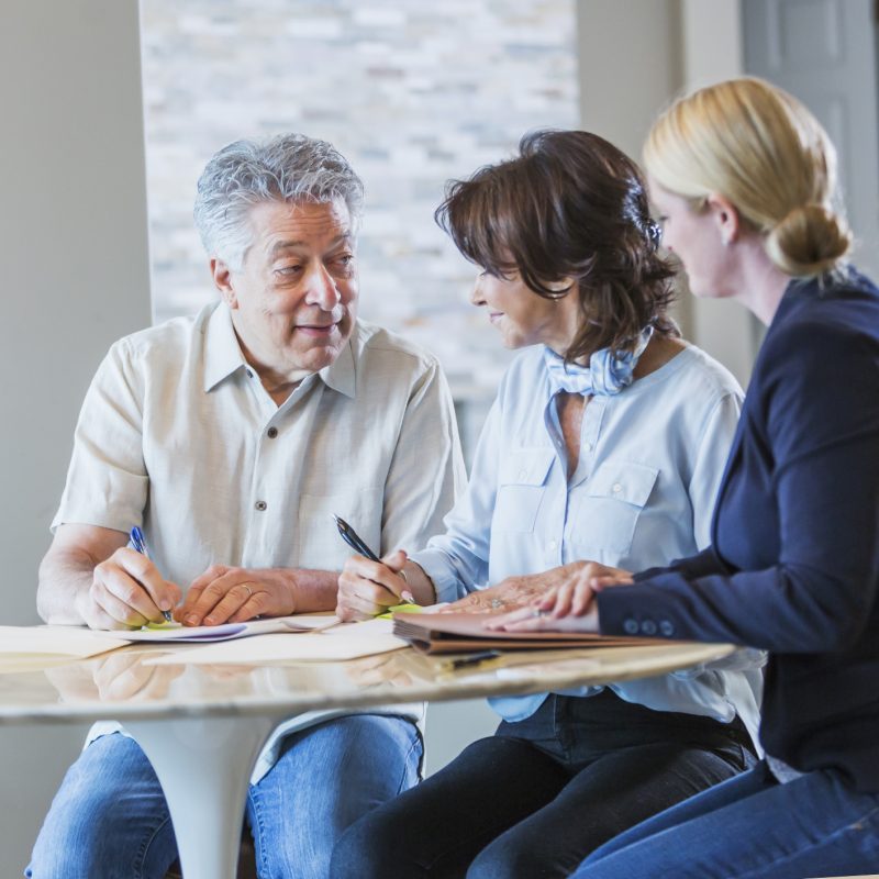 Senior couple with daughter